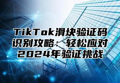 TikTok滑块验证码识别攻略：轻松应对2024年验证挑战