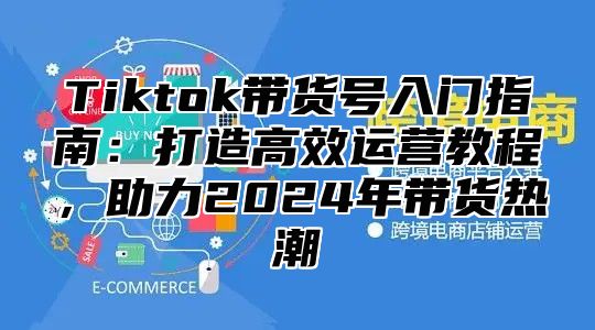 Tiktok带货号入门指南：打造高效运营教程，助力2024年带货热潮