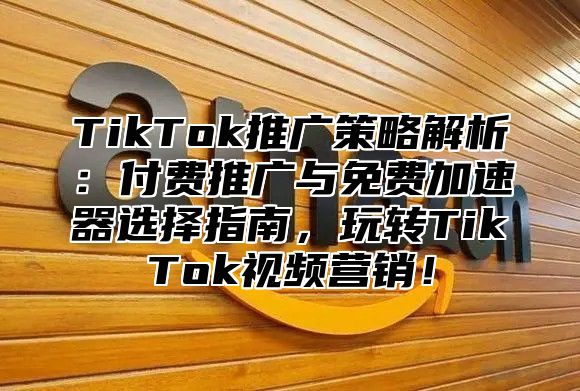 TikTok推广策略解析：付费推广与免费加速器选择指南，玩转TikTok视频营销！