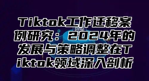 Tiktok工作迁移案例研究：2024年的发展与策略调整在Tiktok领域深入剖析