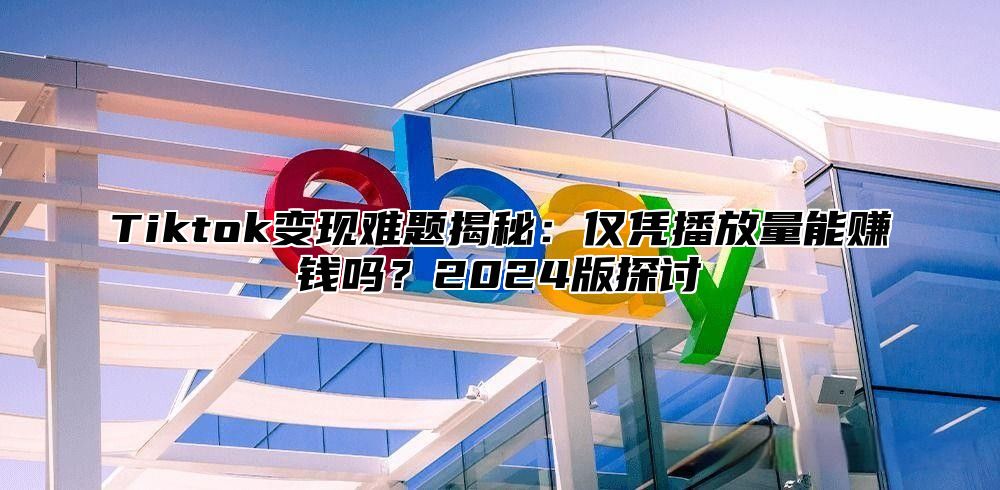 Tiktok变现难题揭秘：仅凭播放量能赚钱吗？2024版探讨