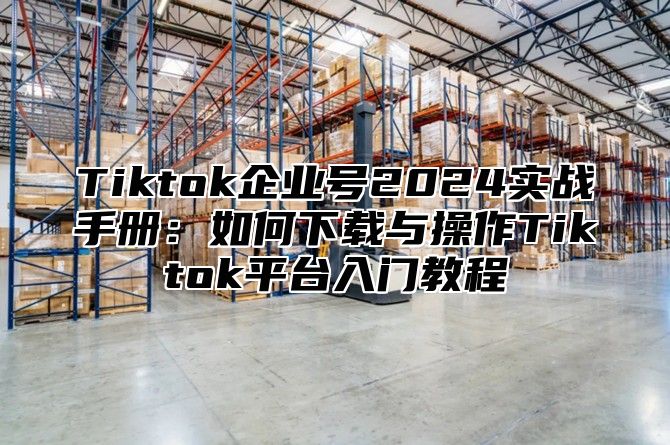 Tiktok企业号2024实战手册：如何下载与操作Tiktok平台入门教程