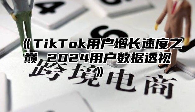 《TikTok用户增长速度之巅 2024用户数据透视》