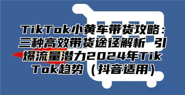 TikTok小黄车带货攻略：三种高效带货途径解析 引爆流量潜力2024年TikTok趋势（抖音适用）