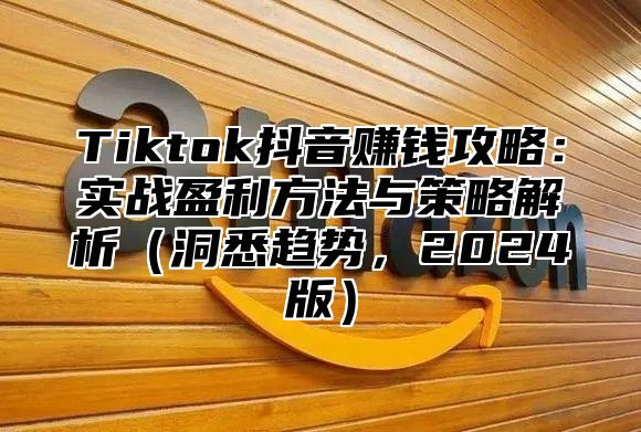 Tiktok抖音赚钱攻略：实战盈利方法与策略解析（洞悉趋势，2024版）