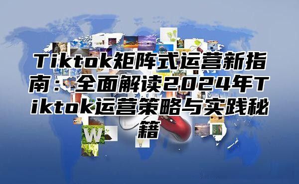 Tiktok矩阵式运营新指南：全面解读2024年Tiktok运营策略与实践秘籍