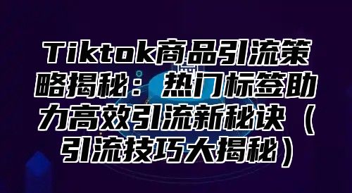 Tiktok商品引流策略揭秘：热门标签助力高效引流新秘诀（引流技巧大揭秘）