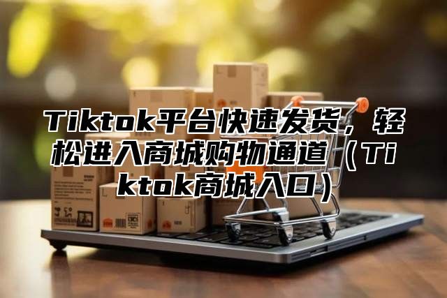 Tiktok平台快速发货，轻松进入商城购物通道（Tiktok商城入口）