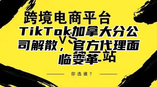 TikTok加拿大分公司解散，官方代理面临变革