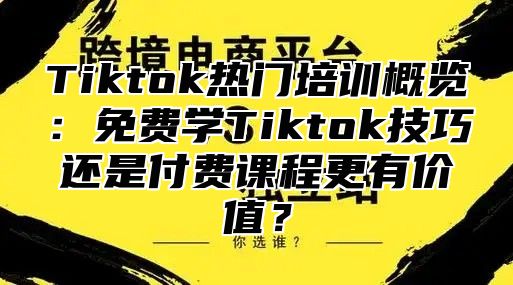 Tiktok热门培训概览：免费学Tiktok技巧还是付费课程更有价值？