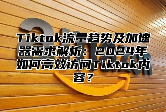 Tiktok流量趋势及加速器需求解析：2024年如何高效访问Tiktok内容？