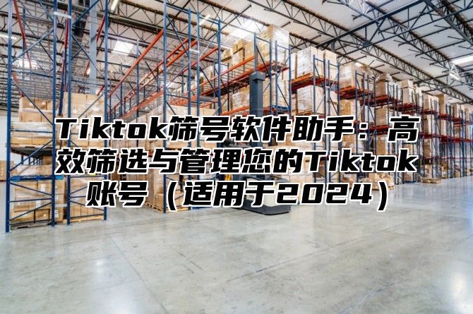 Tiktok筛号软件助手：高效筛选与管理您的Tiktok账号（适用于2024）