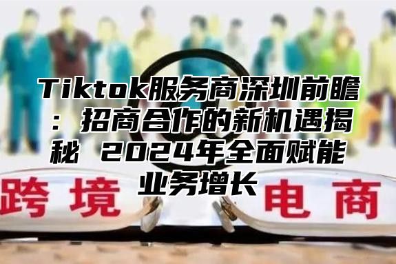 Tiktok服务商深圳前瞻：招商合作的新机遇揭秘 2024年全面赋能业务增长