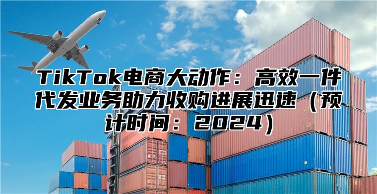 TikTok电商大动作：高效一件代发业务助力收购进展迅速（预计时间：2024）