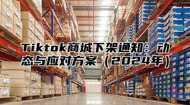 Tiktok商城下架通知：动态与应对方案（2024年）