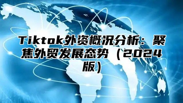 Tiktok外资概况分析：聚焦外贸发展态势（2024版）