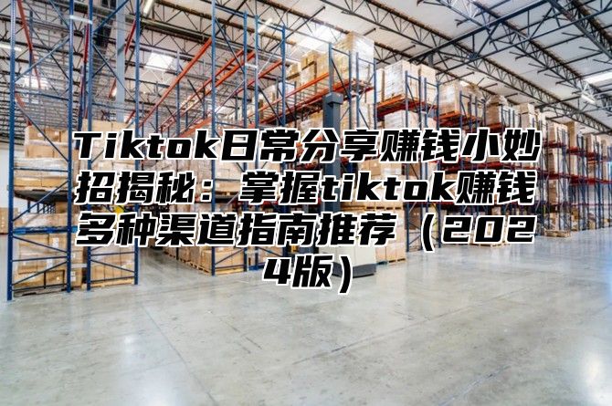 Tiktok日常分享赚钱小妙招揭秘：掌握tiktok赚钱多种渠道指南推荐（2024版）