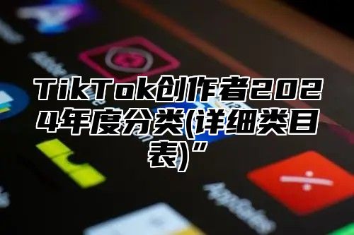 TikTok创作者2024年度分类(详细类目表)”