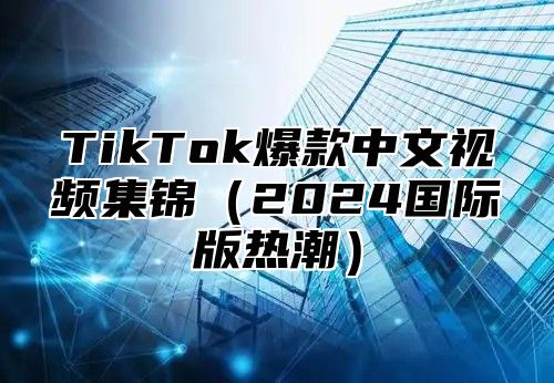 TikTok爆款中文视频集锦（2024国际版热潮）