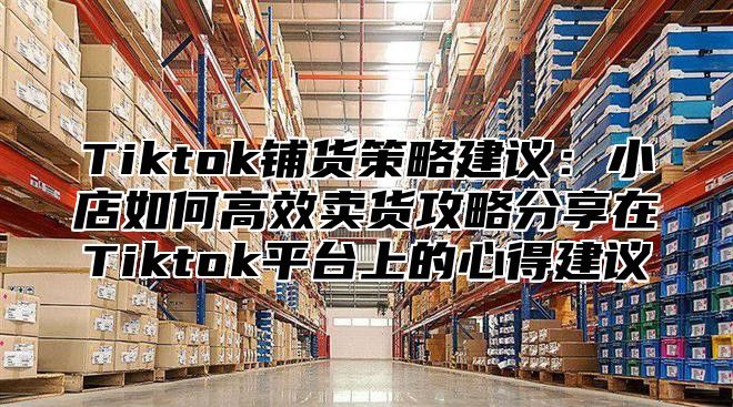 Tiktok铺货策略建议：小店如何高效卖货攻略分享在Tiktok平台上的心得建议