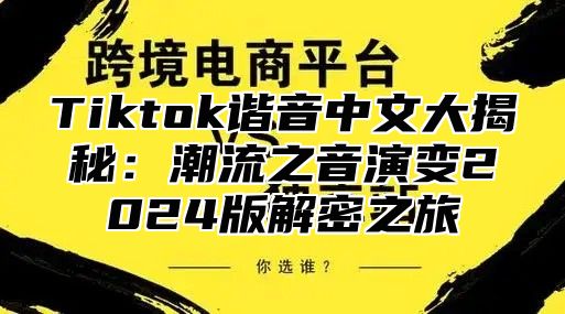 Tiktok谐音中文大揭秘：潮流之音演变2024版解密之旅