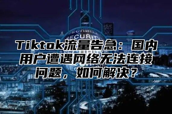 Tiktok流量告急：国内用户遭遇网络无法连接问题，如何解决？