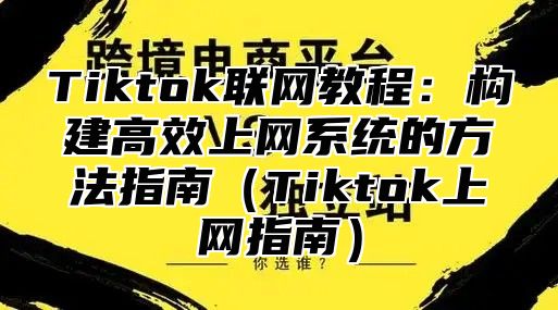 Tiktok联网教程：构建高效上网系统的方法指南（Tiktok上网指南）