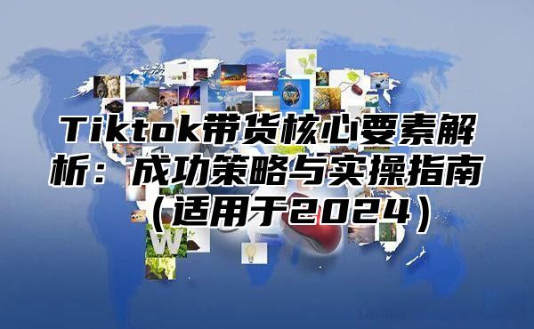 Tiktok带货核心要素解析：成功策略与实操指南（适用于2024）