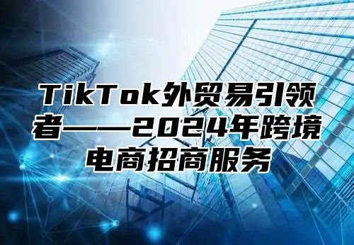 TikTok外贸易引领者——2024年跨境电商招商服务