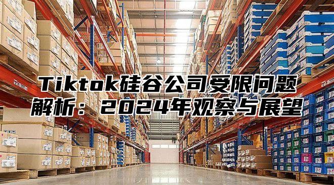 Tiktok硅谷公司受限问题解析：2024年观察与展望