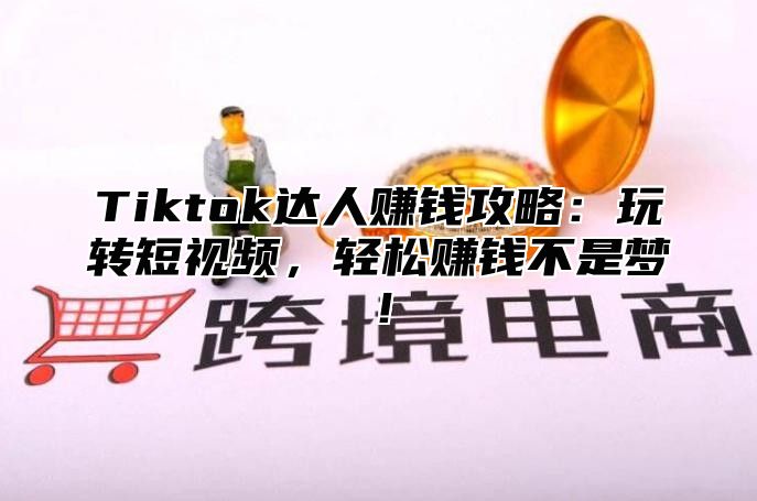 Tiktok达人赚钱攻略：玩转短视频，轻松赚钱不是梦！