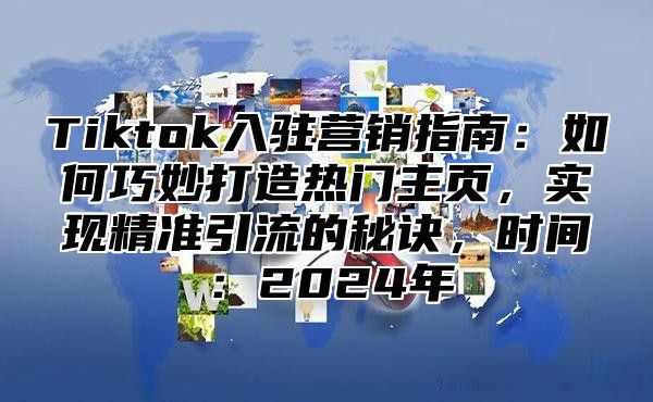 Tiktok入驻营销指南：如何巧妙打造热门主页，实现精准引流的秘诀，时间：2024年