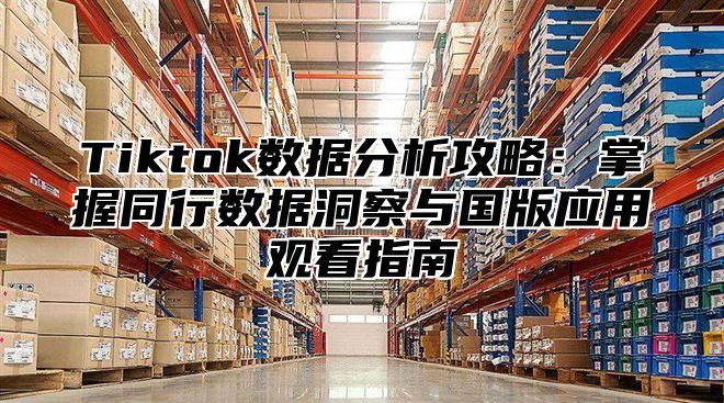 Tiktok数据分析攻略：掌握同行数据洞察与国版应用观看指南