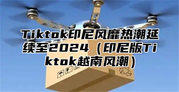 Tiktok印尼风靡热潮延续至2024（印尼版Tiktok越南风潮）