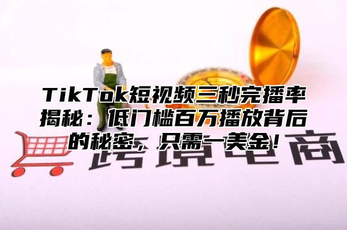 TikTok短视频三秒完播率揭秘：低门槛百万播放背后的秘密，只需一美金！