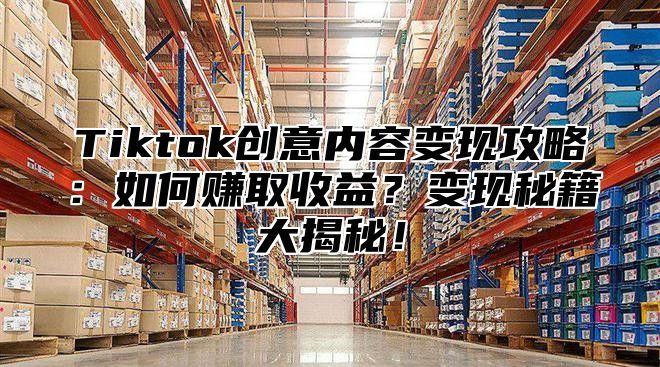 Tiktok创意内容变现攻略：如何赚取收益？变现秘籍大揭秘！