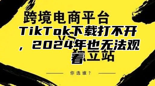 TikTok下载打不开，2024年也无法观看