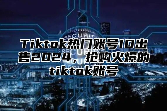 Tiktok热门账号ID出售2024，抢购火爆的tiktok账号