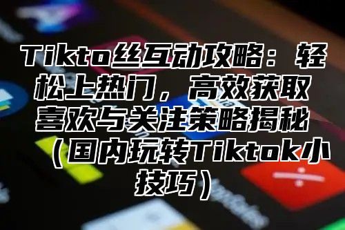 Tikto丝互动攻略：轻松上热门，高效获取喜欢与关注策略揭秘（国内玩转Tiktok小技巧）