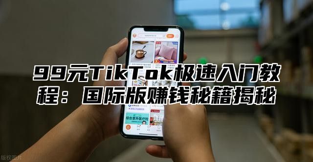 99元TikTok极速入门教程：国际版赚钱秘籍揭秘