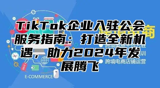 TikTok企业入驻公会服务指南：打造全新机遇，助力2024年发展腾飞