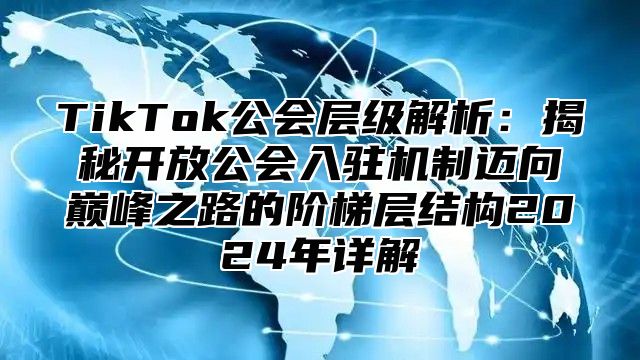 TikTok公会层级解析：揭秘开放公会入驻机制迈向巅峰之路的阶梯层结构2024年详解