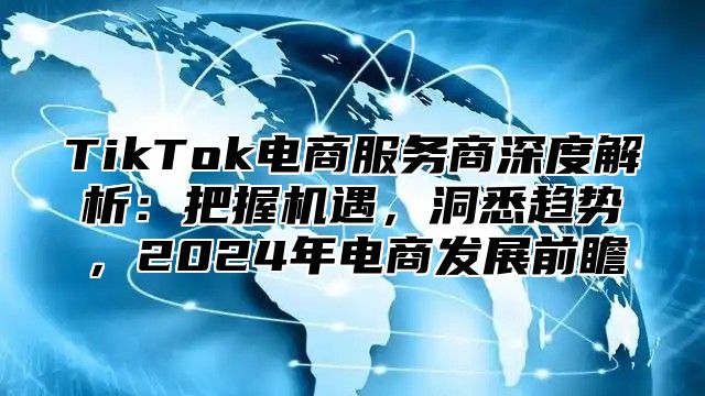 TikTok电商服务商深度解析：把握机遇，洞悉趋势，2024年电商发展前瞻