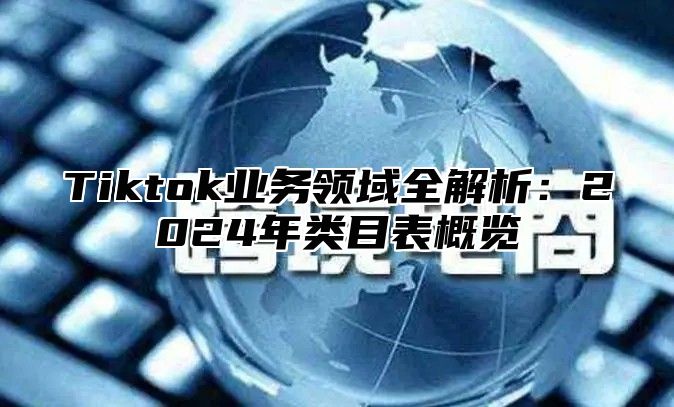 Tiktok业务领域全解析：2024年类目表概览