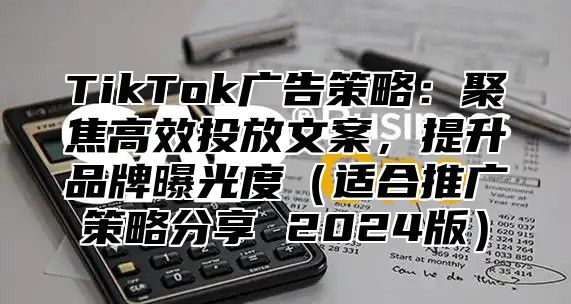 TikTok广告策略：聚焦高效投放文案，提升品牌曝光度（适合推广策略分享 2024版）